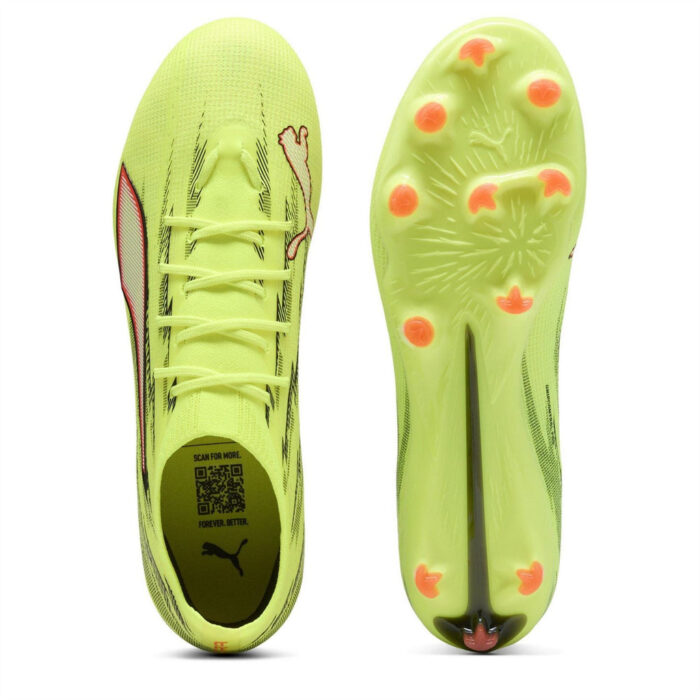 Puma Ultra 6 Firm Ground Football Boots – Yellow/Black – view 3