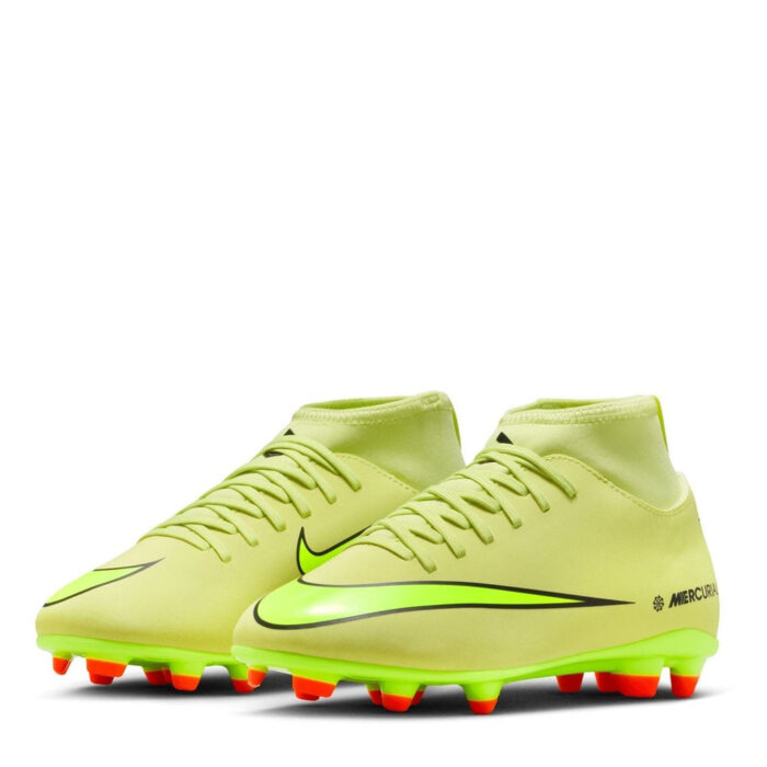 Nike Mercurial Superfly 10 Junior Firm Ground Football Boots – Volt/Crimson – view 4