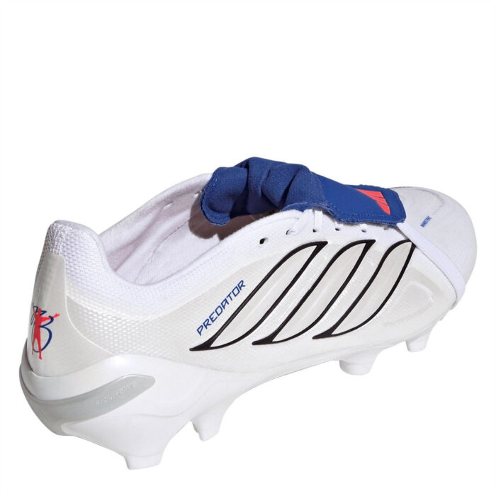 adidas Mens Predator Fold Over Tongue Firm Ground Football Boots – White/Blue - Image 4