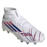 adidas F50 Junior Firm Ground Football Boots – White/Blue/Red – view 3