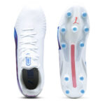Puma Womens King Firm Ground Football Boots – White/Blue/Grey – view 3