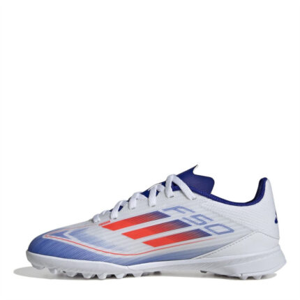 adidas F50 Junior Turf Football Boots – White/Red/Blue – view 2