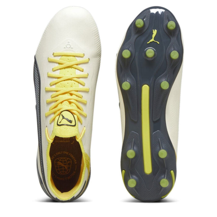 Puma Womens King Firm Ground Football Boots – White/Black – view 3