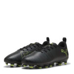 Puma Junior Firm Ground Football Boots – Blk-FL-GrnTrrn
