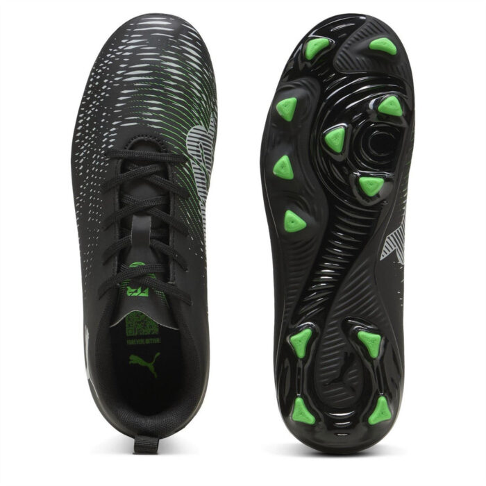 Puma Future 8 Junior Firm Ground Football Boots – Black/Green – view 3