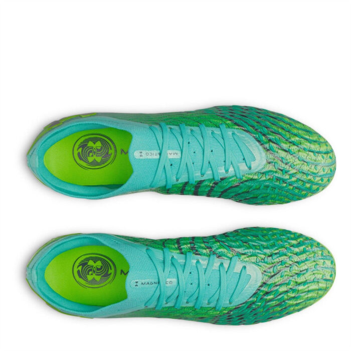 Under Armour Magnetico .1 Firm Ground Football Boots – Green/Turquoise – view 4