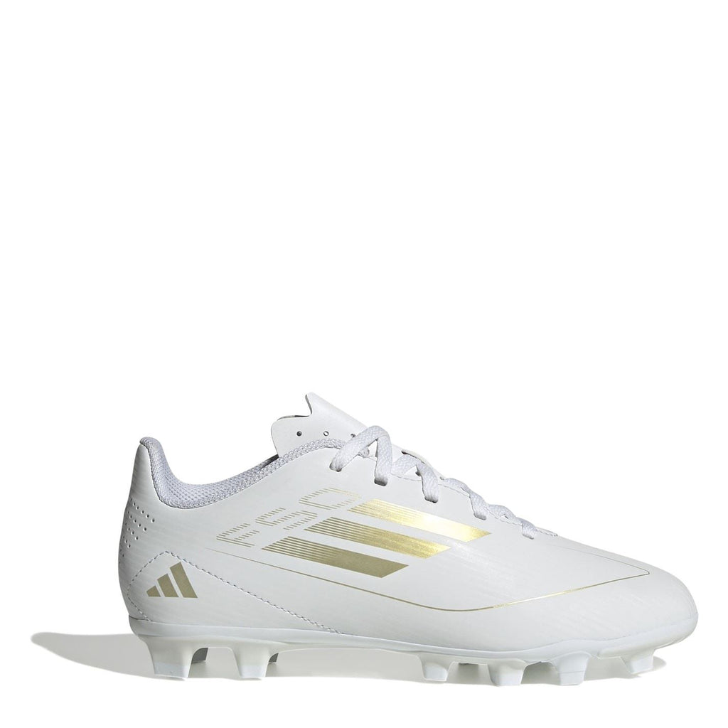 adidas F50 Junior Firm Ground Football Boots – White/Gold/Wht