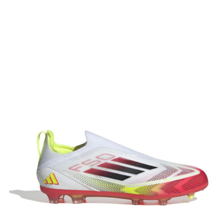 adidas F50 Junior Firm Ground Football Boots – Wht/Blck/Yell