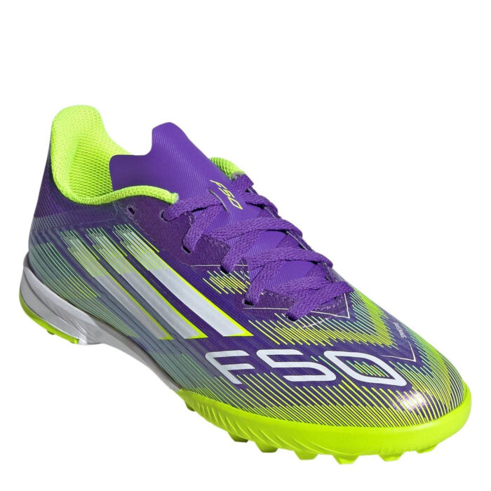 adidas F50 Messi Junior Turf Football Boots – Purple/White – view 3