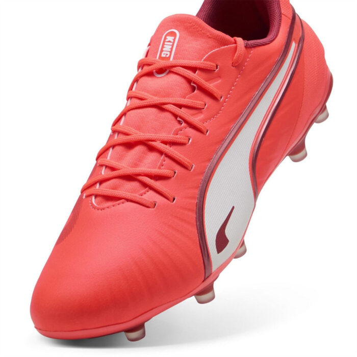 Puma King Firm Ground Football Boots – Red/White – view 6