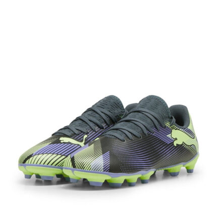 Puma Future 7 Junior Firm Ground Football Boots – Grey/Purple/Grn