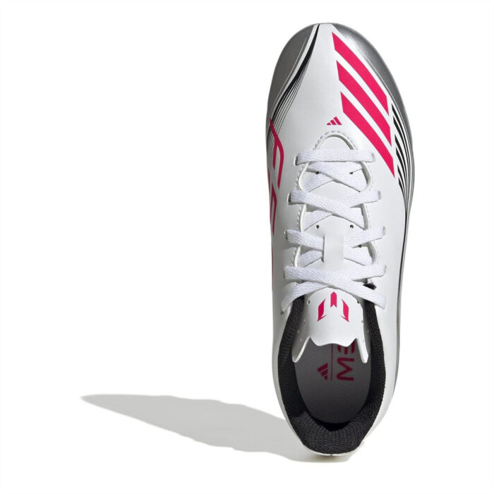adidas F50 Messi Junior Firm Ground Football Boots – White/Red – view 5
