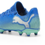 Puma Future 7 Junior Firm Ground Football Boots – Blue/Wht/Green - Image 5