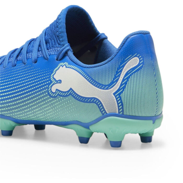 Puma Future 7 Junior Firm Ground Football Boots – Blue/Wht/Green - Image 5