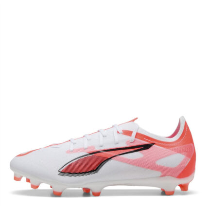 Puma Ultra 5 Firm Ground Football Boots – White/Red – view 2