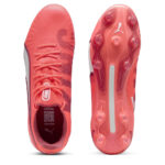 Puma Womens King Firm Ground Football Boots – White-Red Fire – view 3