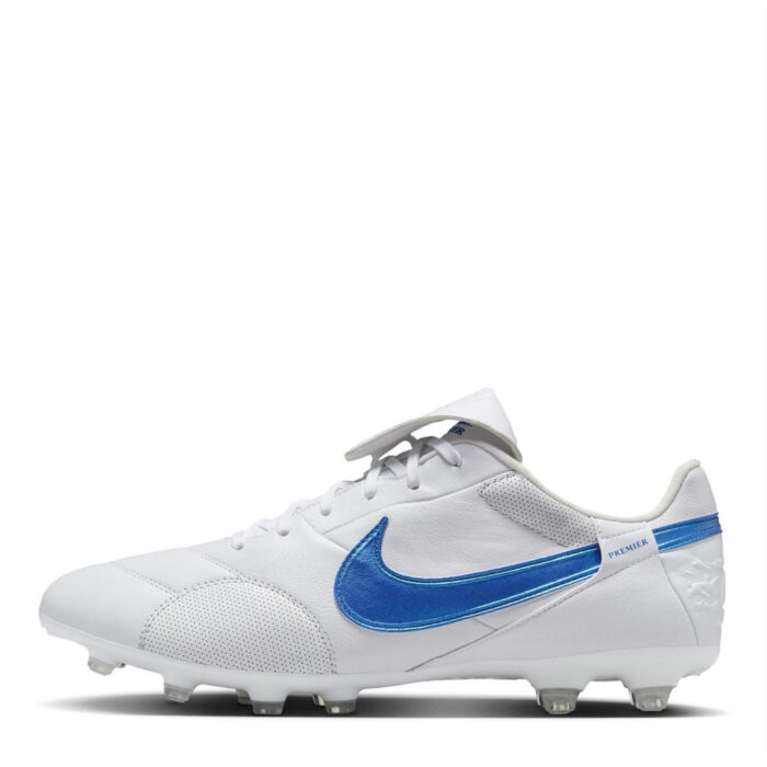 Nike Premier 3 Firm Ground Football Boots – White/Blue - Image 2