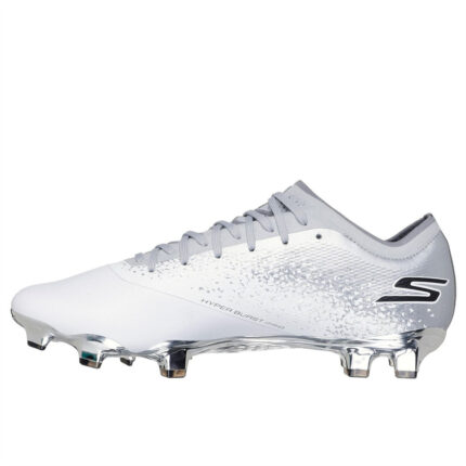 Skechers Razor Firm Ground Football Boots – White/Silver – view 2