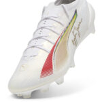 Puma Ultra 5 Firm Ground Football Boots – White/Gold/Red – view 6