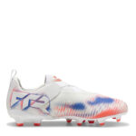 Puma 8 Junior Firm Ground Football Boots – White/Black/Red – view 4