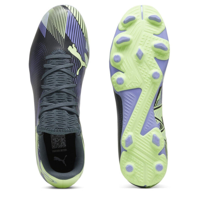 Puma Future 7 Firm Ground Football Boots – Grey/Purple/Grn – view 3