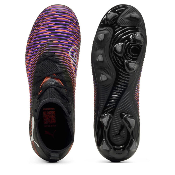Puma Future 8 Junior Firm Ground Football Boots – Black/Purple – view 3