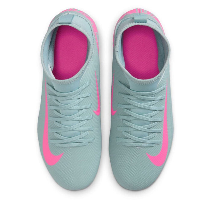 Nike Mercurial Superfly 10 Junior Firm Ground Football Boots – Grey/Pink – view 6