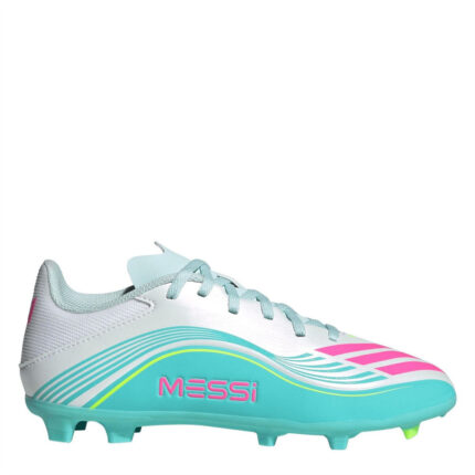 adidas F50 Junior Firm Ground Football Boots – Wht/Pink/Blue