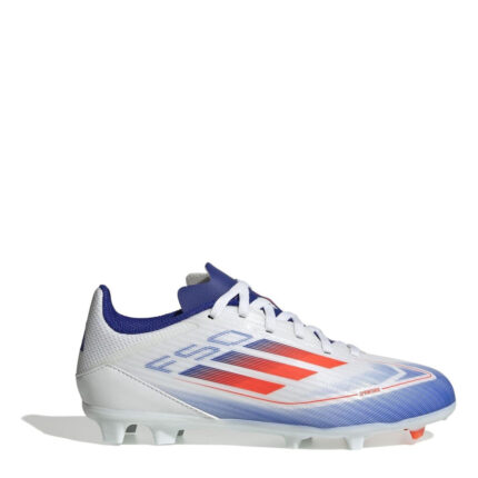 adidas F50 Junior Firm Ground Football Boots – White/Red/Blue