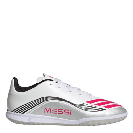 adidas F50 Messi Junior Indoor Football Boots – White/Red