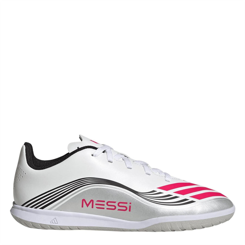 adidas F50 Messi Junior Indoor Football Boots – White/Red