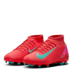 Nike Mercurial Superfly 10 Junior Firm Ground Football Boots – Red/Green - Image 4