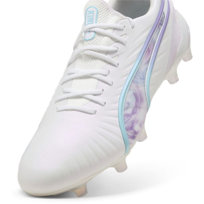 Puma Womens King Firm Ground Football Boots – Wht/Blk/Purple - Image 6