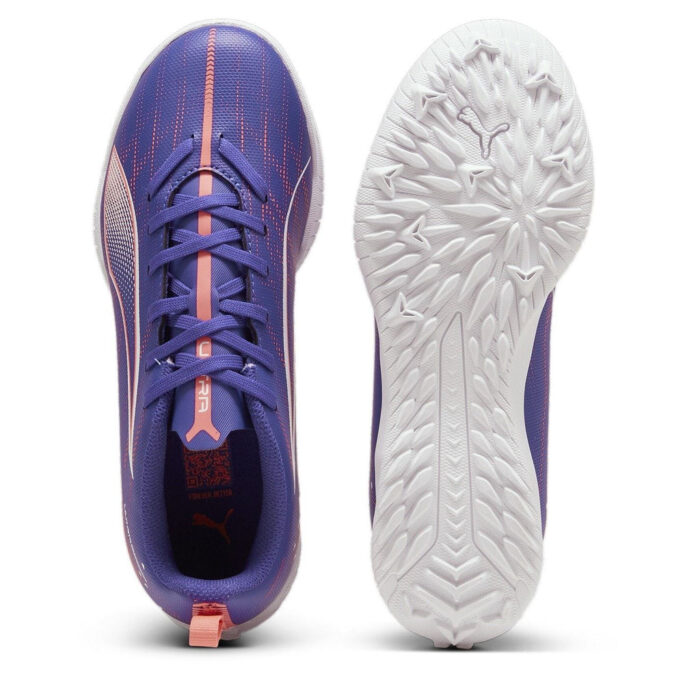 Puma Ultra 5 Junior Turf Football Boots – Purple/Wht/Org - Image 3