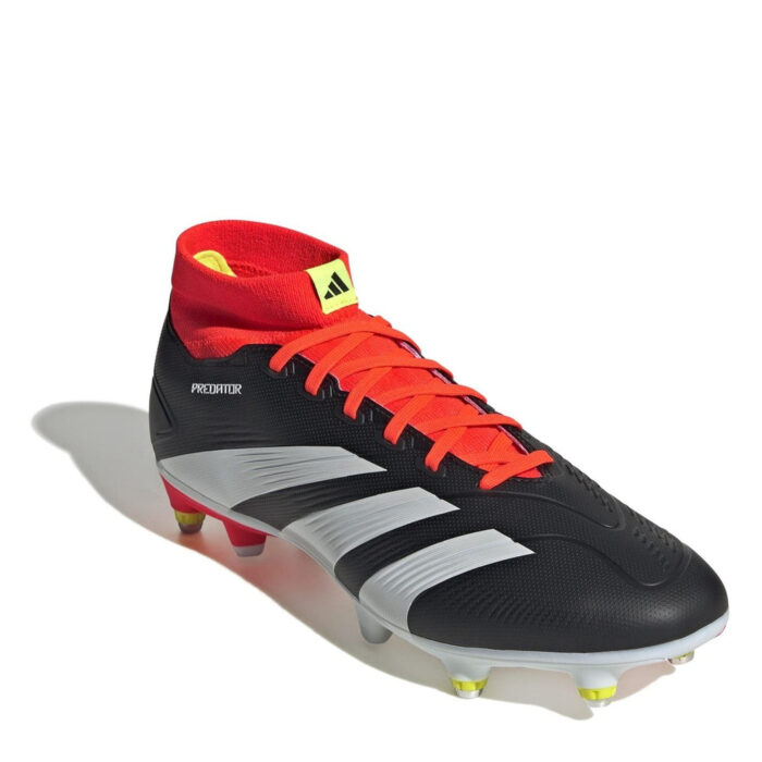 adidas Predator 24 Soft Ground Football Boots – Black/White/Red – view 3