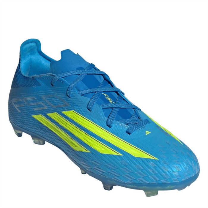 adidas F50 Junior Firm Ground Football Boots – Blue/Yellow – view 3