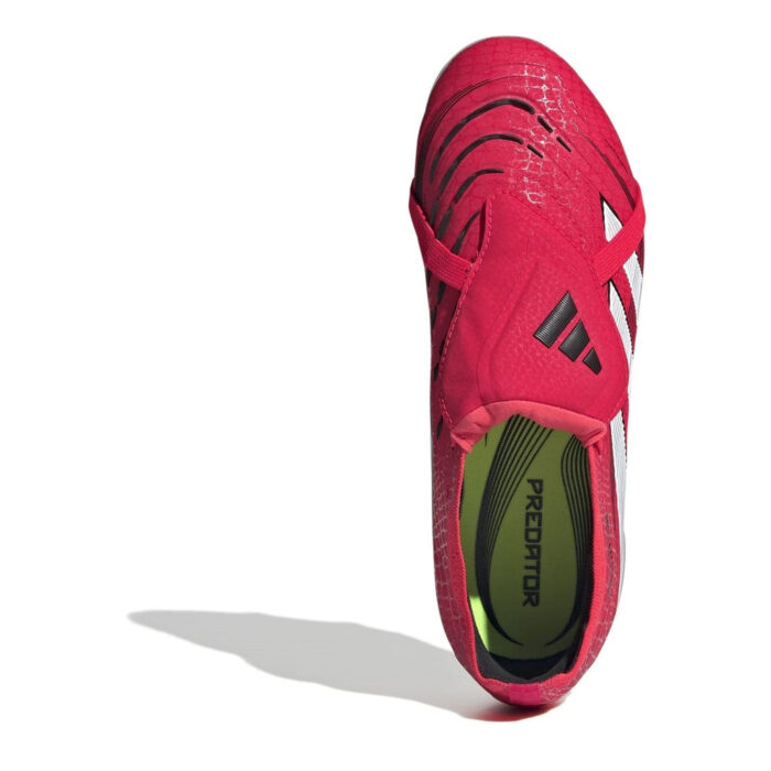 adidas Predator Junior Firm Ground Football Boots – Red/White – view 5