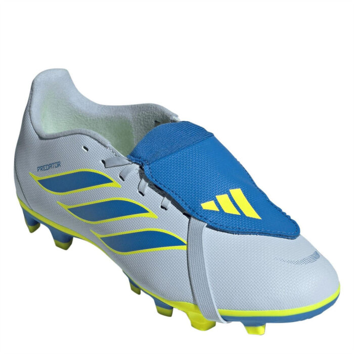 adidas Predator Fold Over Tongue Junior Firm Ground Football Boots – Blue/Yellow – view 3