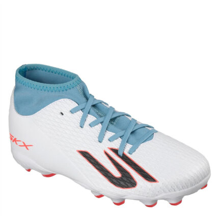 Skechers Skx.2 Junior Firm Ground Football Boots – White/Blue