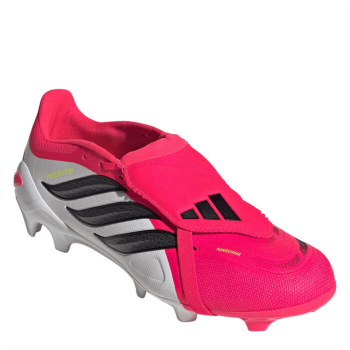 adidas Mens Predator Fold Over Tongue Firm Ground Football Boots – Red/Blk/White - Image 3