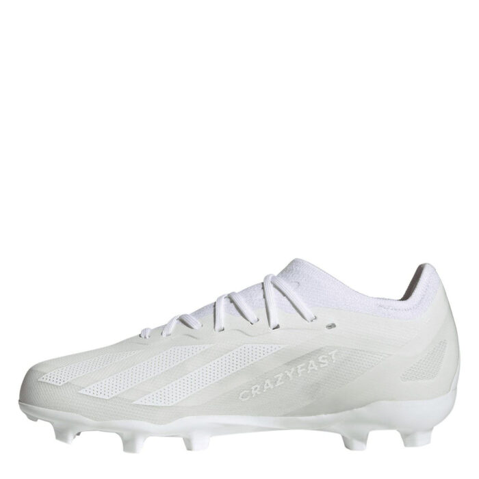 adidas X Crazyfast Junior Firm Ground Football Boots – White/White – view 2