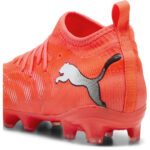 Puma Future 9 Junior Firm Ground Football Boots – Red/Silver – view 5