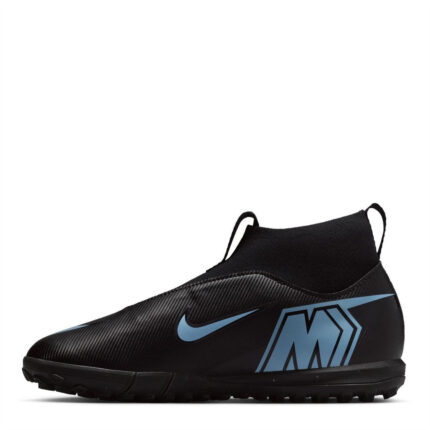 Nike Zoom Mercurial Superfly 10 Junior Turf Football Boots – Black/Blue – view 2