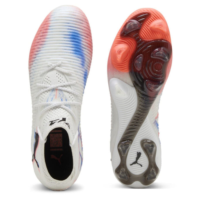 Puma Womens Future 8 Firm Ground Football Boots – White/Black/Red – view 3