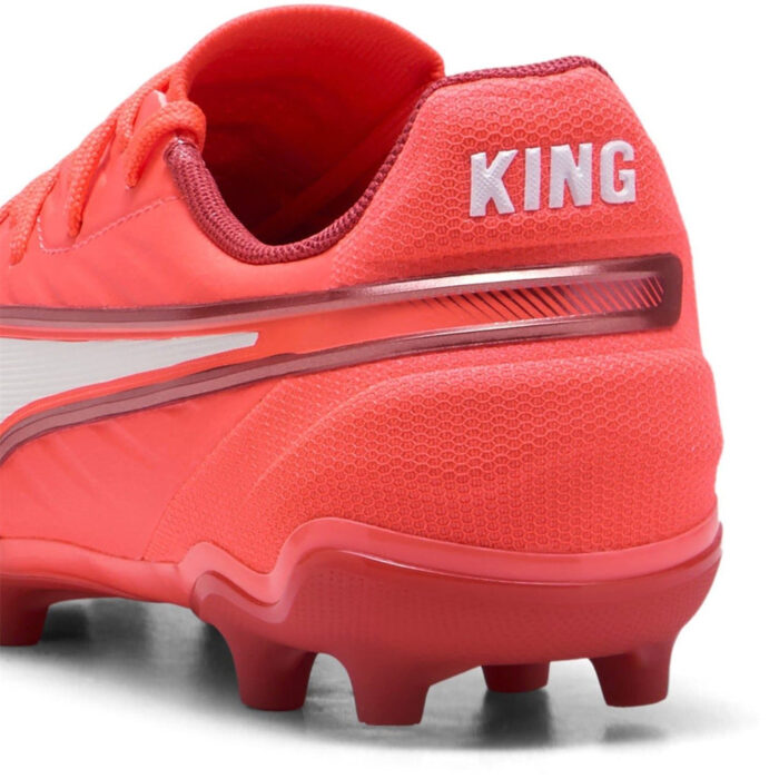 Puma King Junior Firm Ground Football Boots – Red/White - Image 5