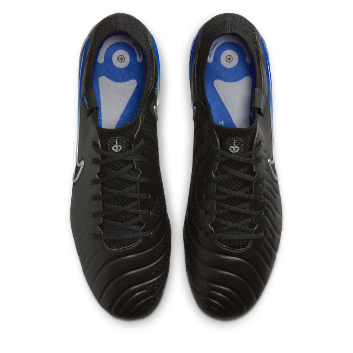 Nike Tiempo Legend 10 Eli Junior Firm Ground Football Boots – Black/Chrome – view 6