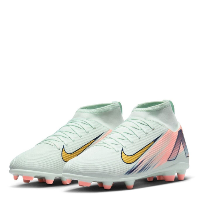 Nike Mercurial Superfly 10 Junior Firm Ground Football Boots – Green/White – view 4