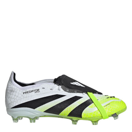 adidas Predator Junior Firm Ground Football Boots – White/Blk/Lemon