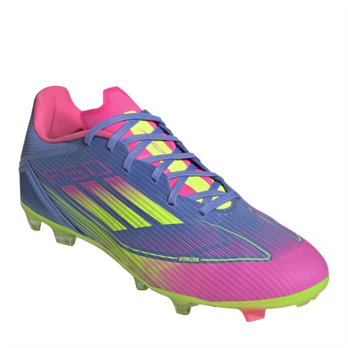 adidas Messi F50 Firm Ground Football Boots – Blue/Lemon - Image 4