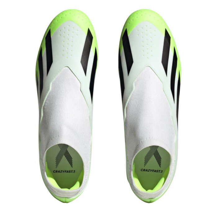 adidas X Crazyfast Firm Ground Football Boots – Wht/Blk/Lemon – view 5